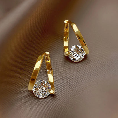 Geometric Hoop Earrings With Charm