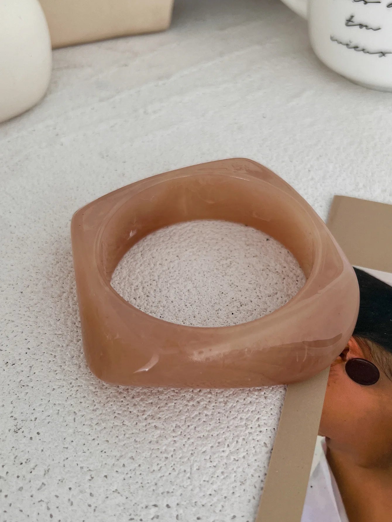Bold Resin and Metal Cuff Bangles