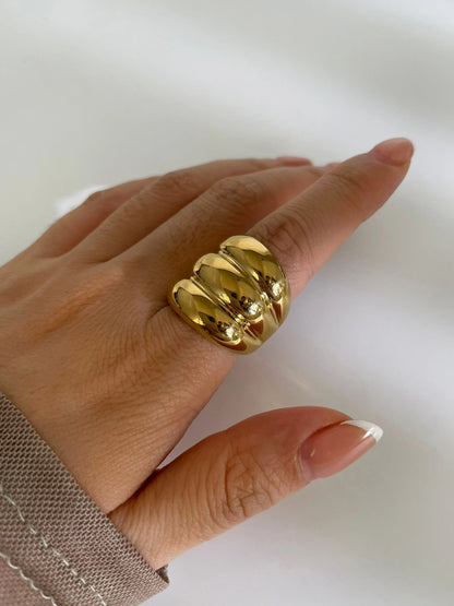 Chunky Triple-Tone Dome Ring