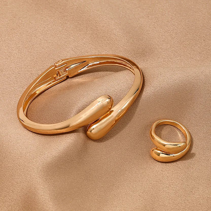 Bold Geometric Necklace & Bangle Set