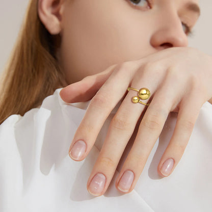 Minimalist Double Ball Statement Ring