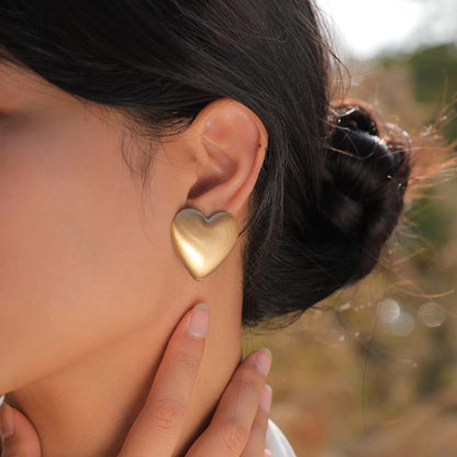 Big Heart Stud Earrings
