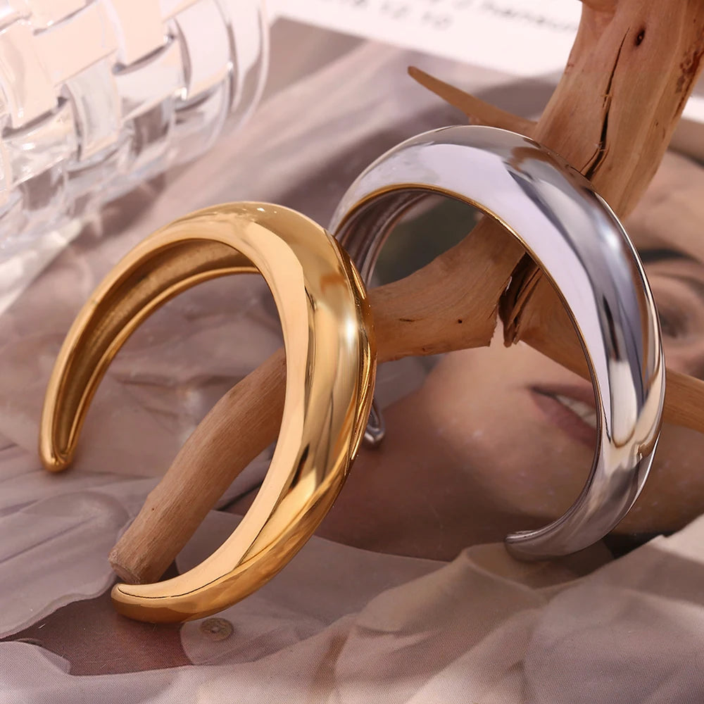 Minimalist Smooth Open Cuff Bracelet