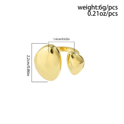 Bold Geometric Water Drop Open Ring