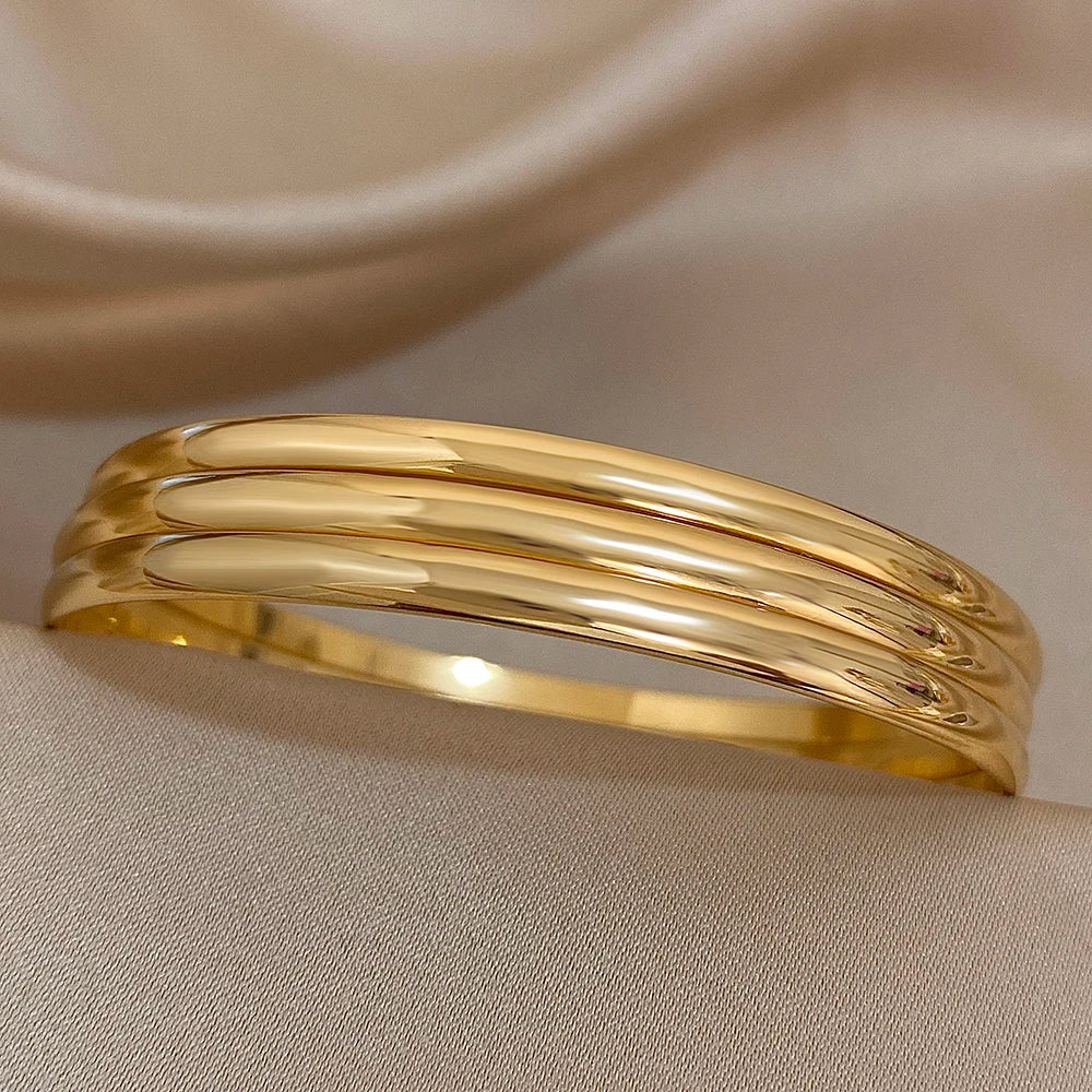 Glossy Stackable Bangle Bracelet Set