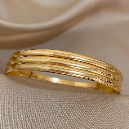 Glossy Stackable Bangle Bracelet Set