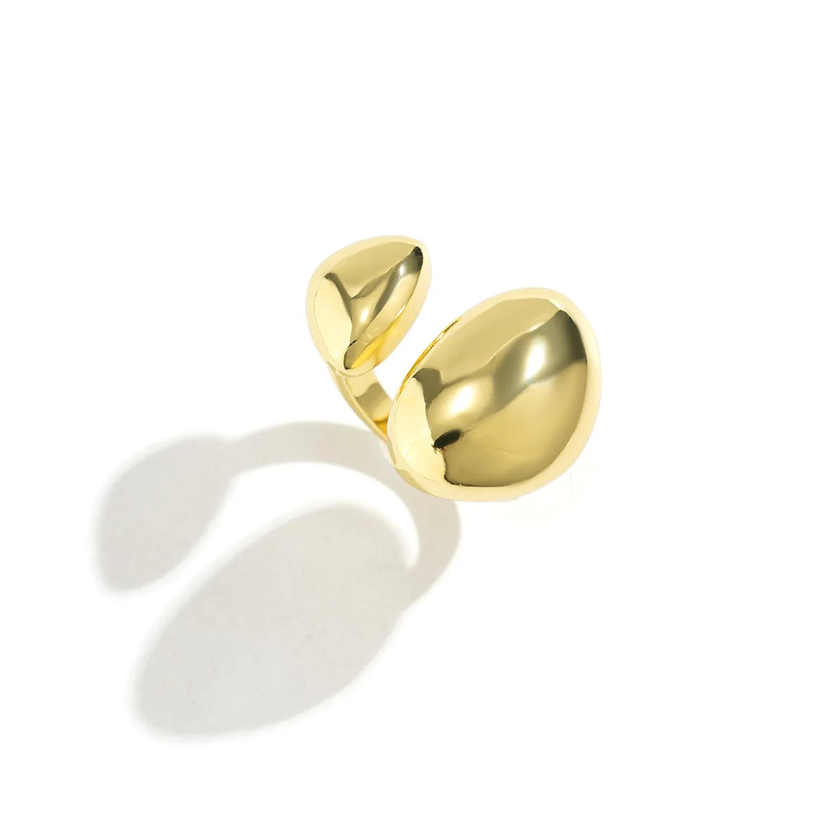 Bold Geometric Water Drop Open Ring