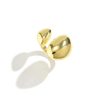 Bold Geometric Water Drop Open Ring