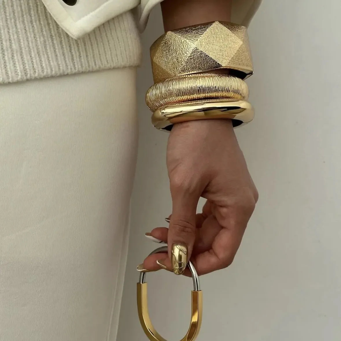 Statement Geometric Wide Cuff Bangle