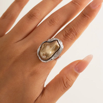 Baroque Irregular Pearl Ring Set