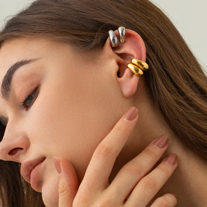 Triple-Layered Ear Cuff – Elegant Minimalist Clip-On