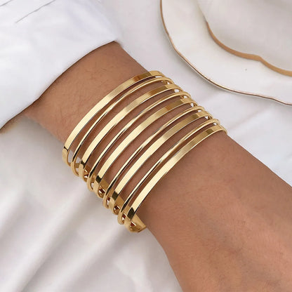Bold Hollow Cuff Bangle