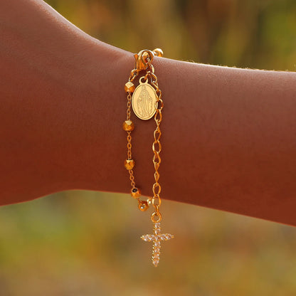 Cross Rosary Bracelet
