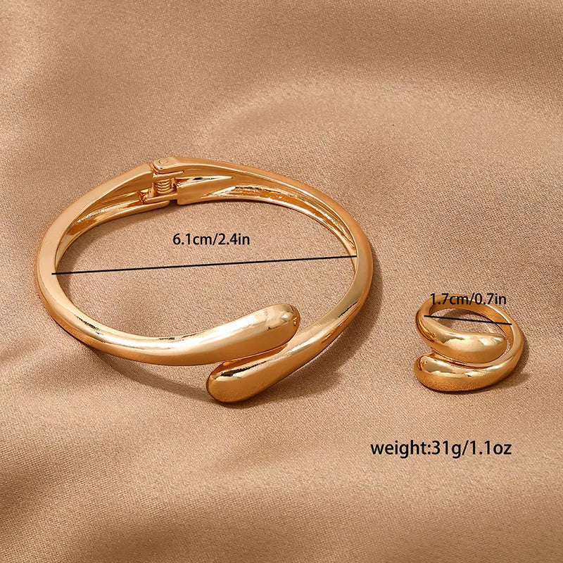 Bold Geometric Necklace & Bangle Set