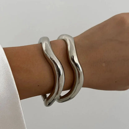 Bold Geometric Cuff Bangle Set