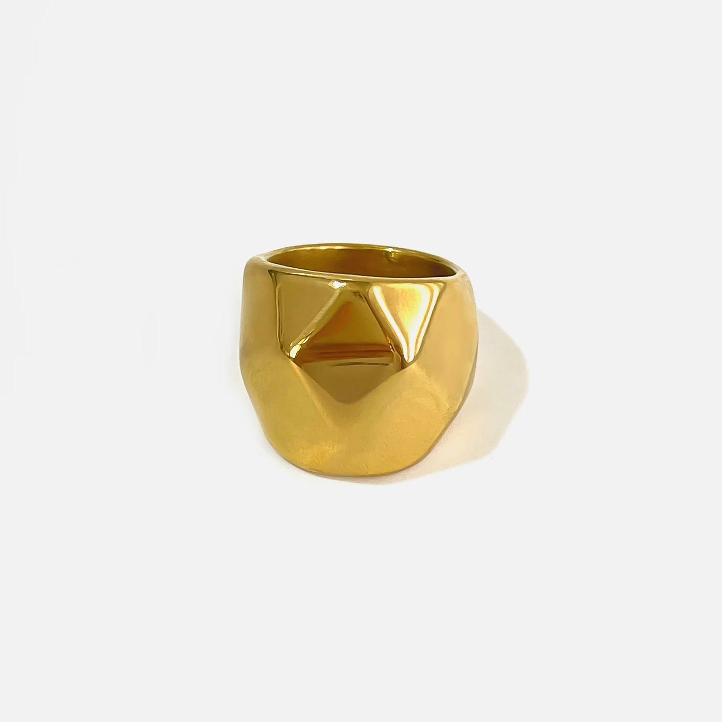 Textured Geometric Dome Ring