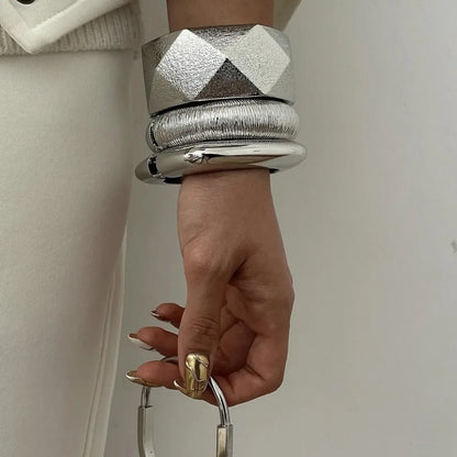 Statement Geometric Wide Cuff Bangle