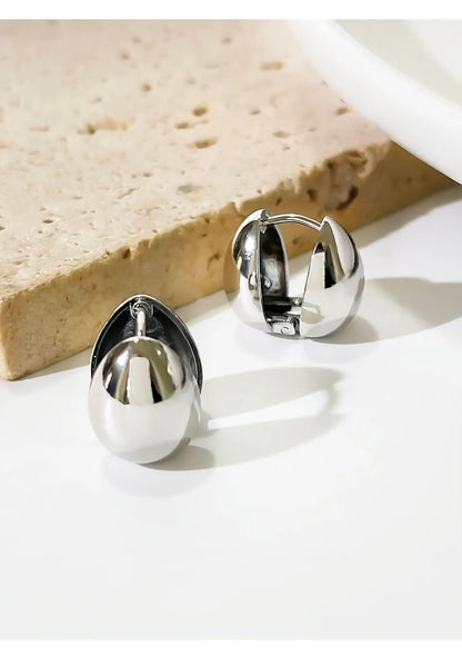 Minimalist Double-Faced Droplet Hoop Earrings