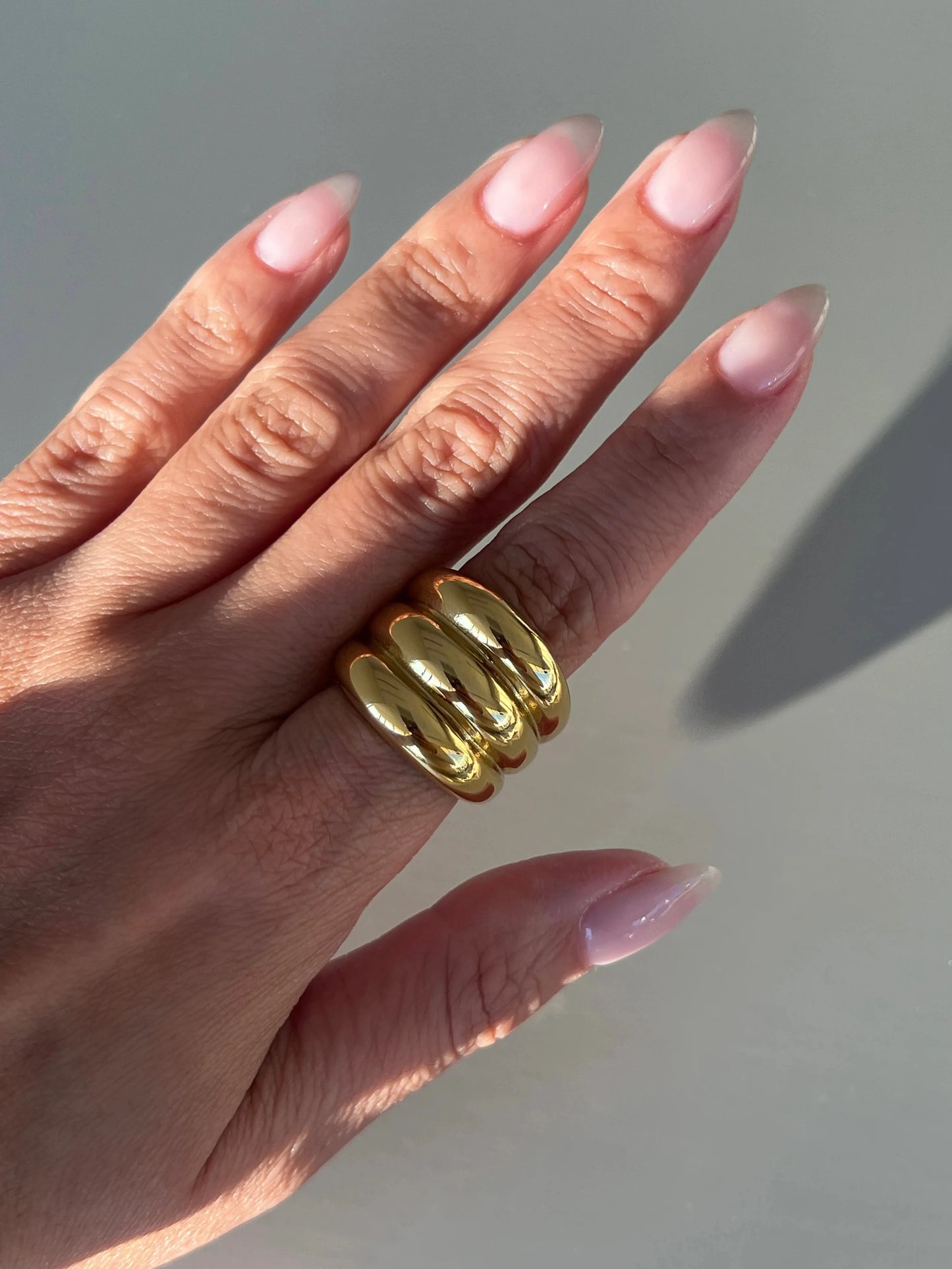 Chunky Triple-Tone Dome Ring