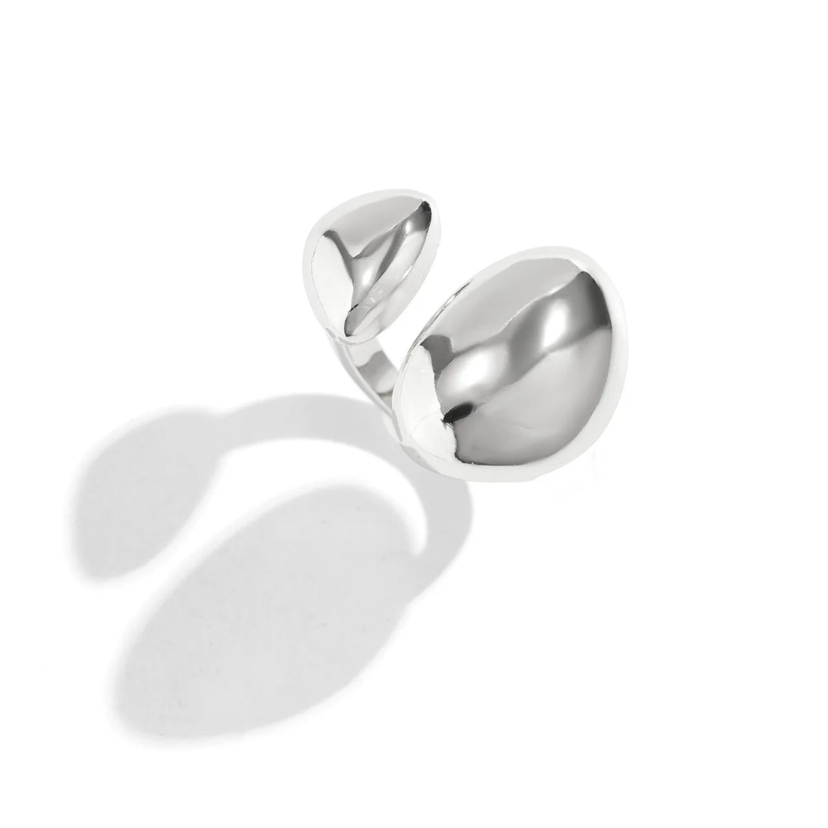 Bold Geometric Water Drop Open Ring