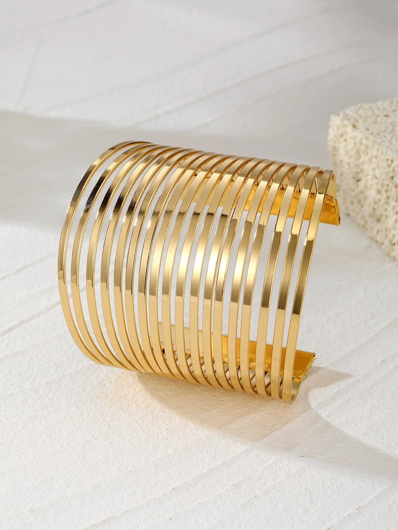 Bold Hollow Cuff Bangle