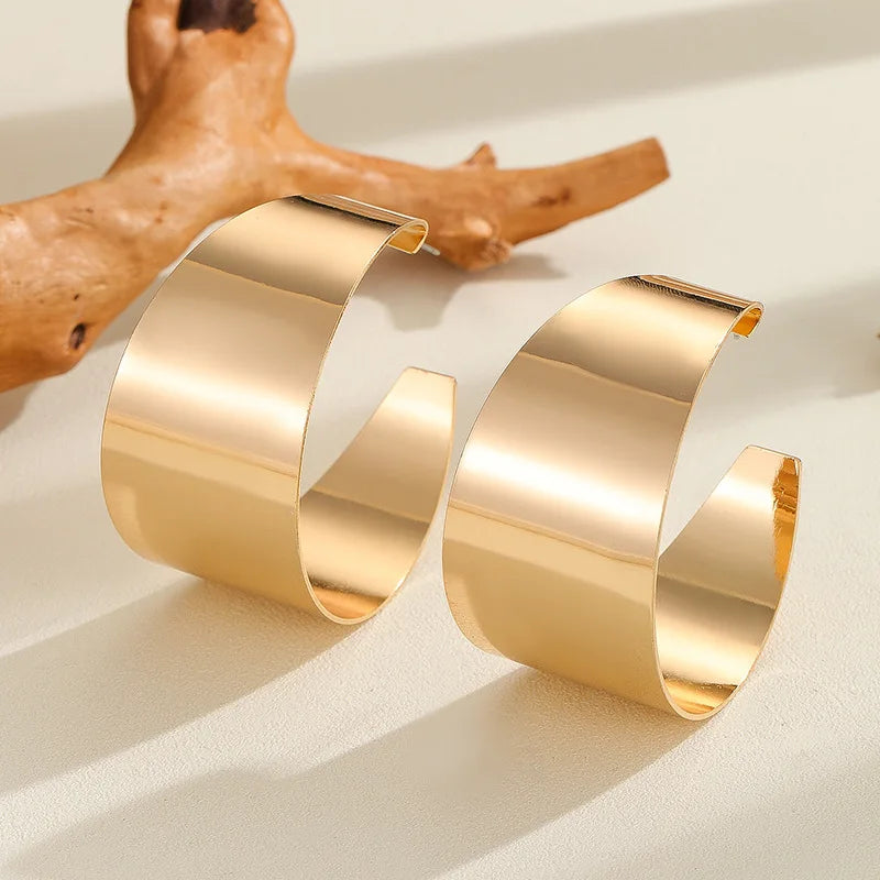 Bold Hollow Hoop Earrings