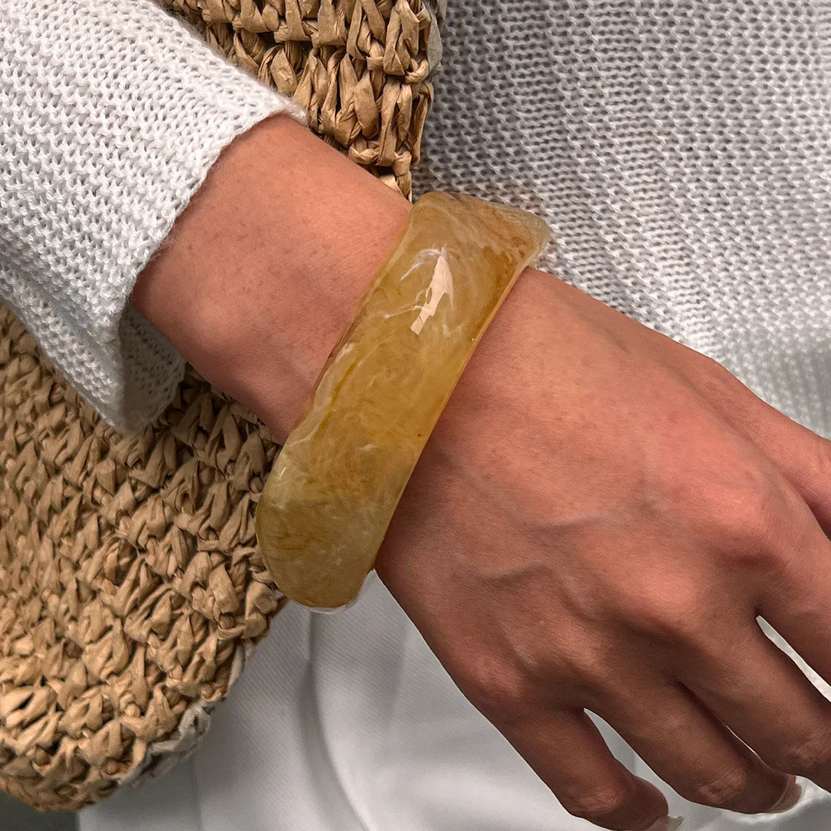 Bold Resin Acrylic Wide Bangle