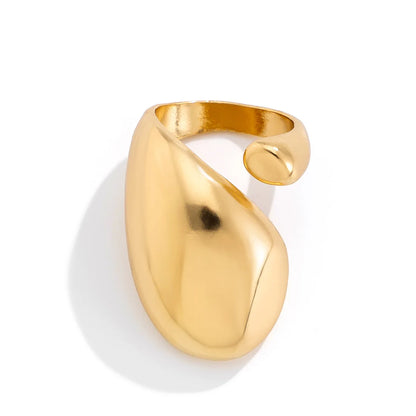 Bold Geometric Water Drop Open Ring