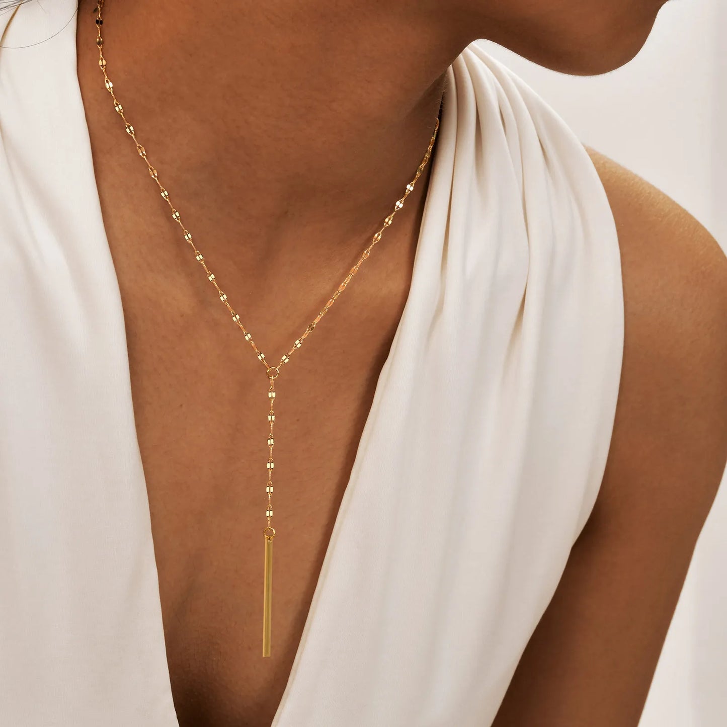 Lariat Necklace with Hand-cut Pendant