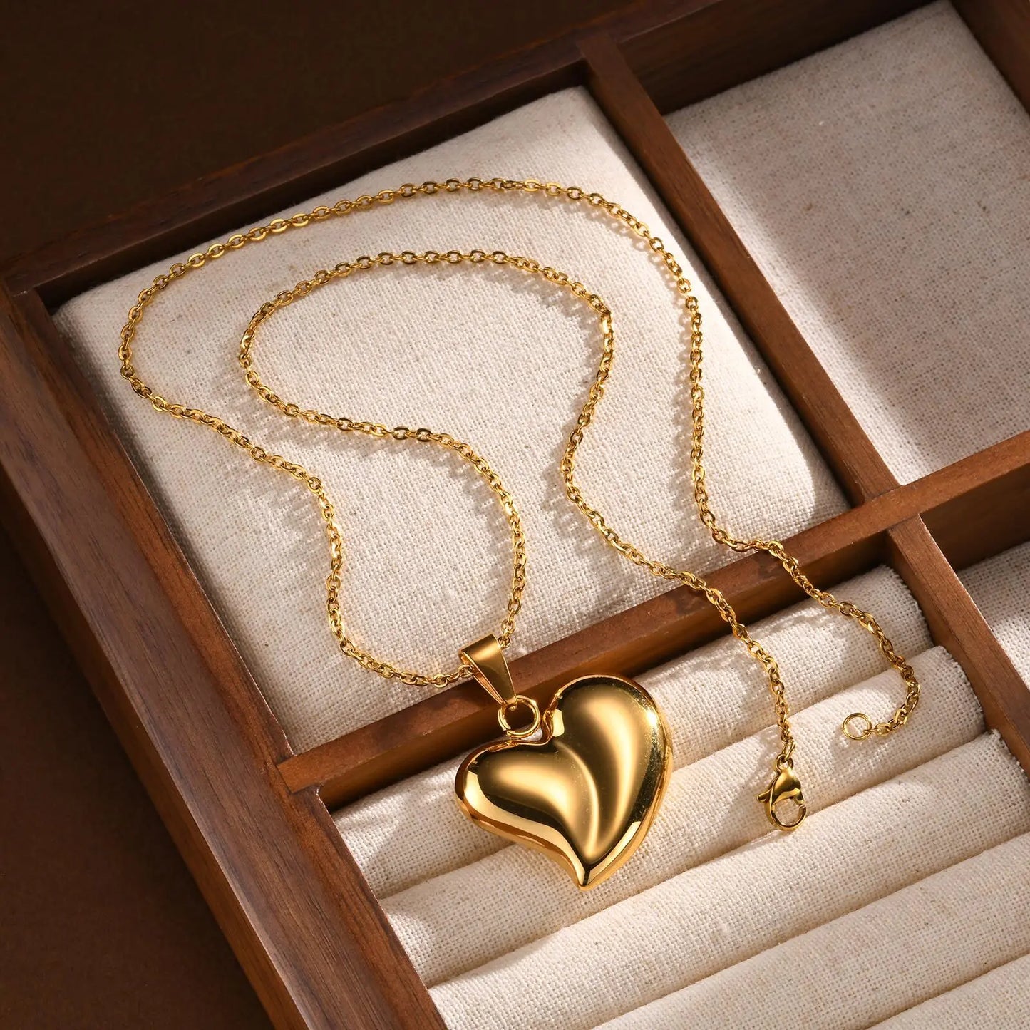 Puffy Heart Pendant Necklace