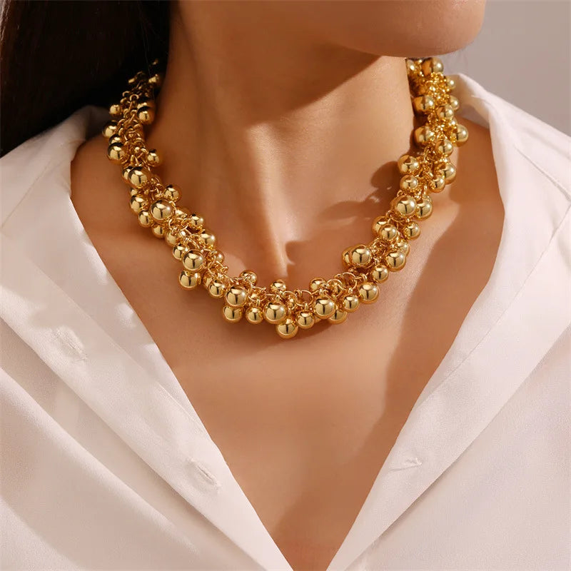 Elegant Pearl Bead Choker Necklace