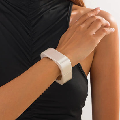 Bold Square Geometric Wide Cuff Bangle