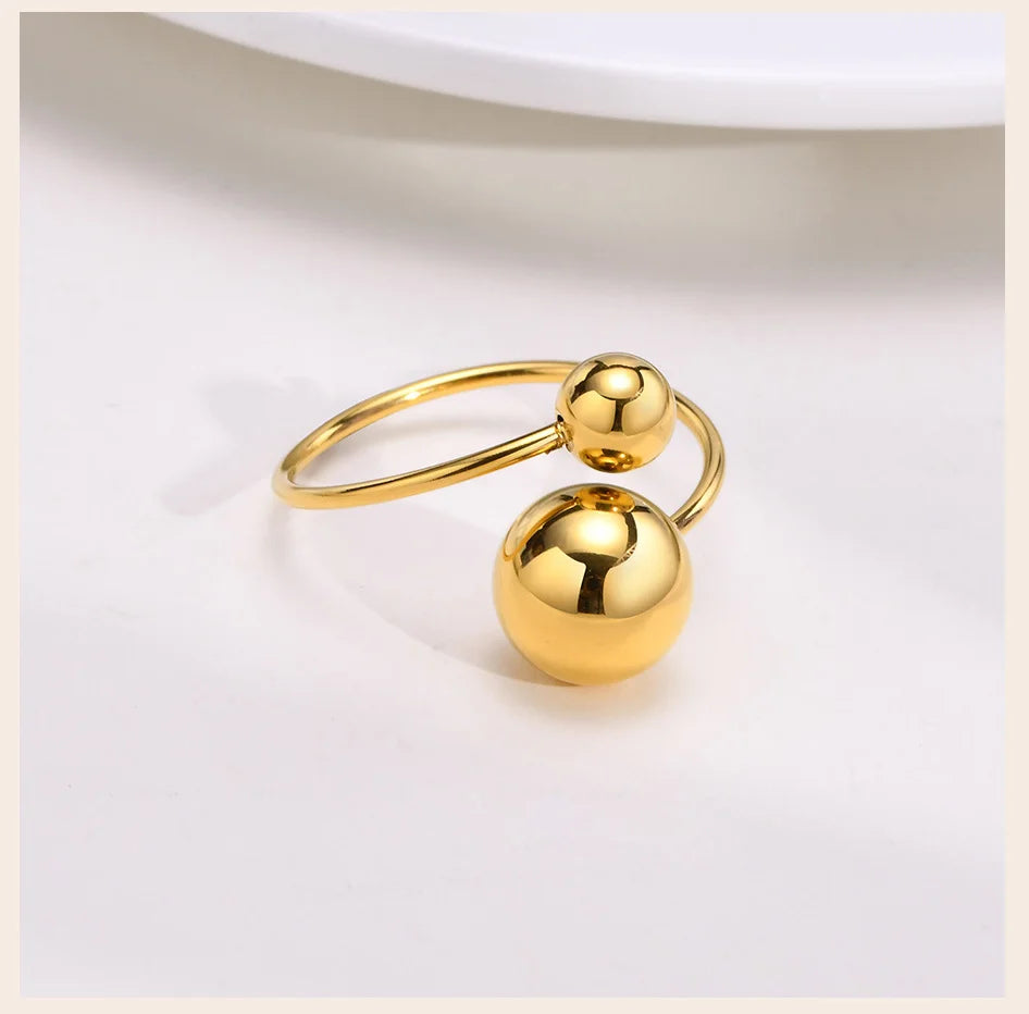 Minimalist Double Ball Statement Ring