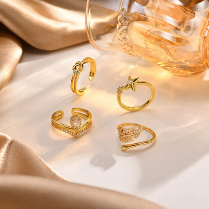 Four-Pointed Star Statement Ring