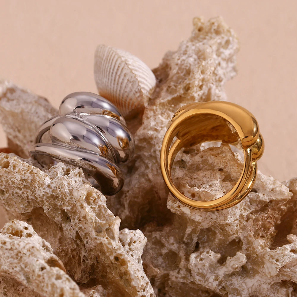 Bold Water Drop Statement Ring