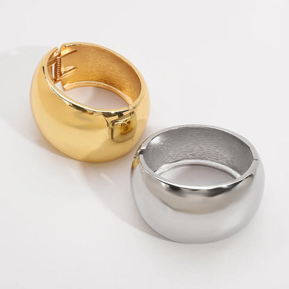 Minimalist Wide Metal Cuff Bangle