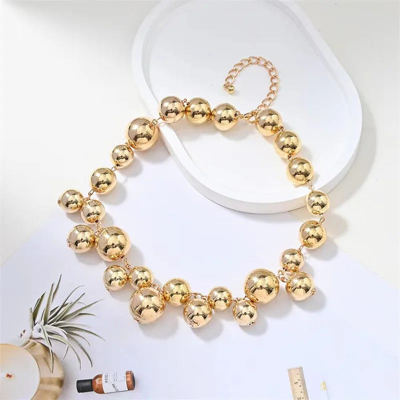 Elegant Pearl Bead Choker Necklace