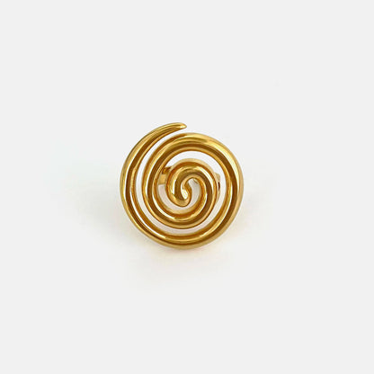 Glossy Spiral Chunky Open Ring
