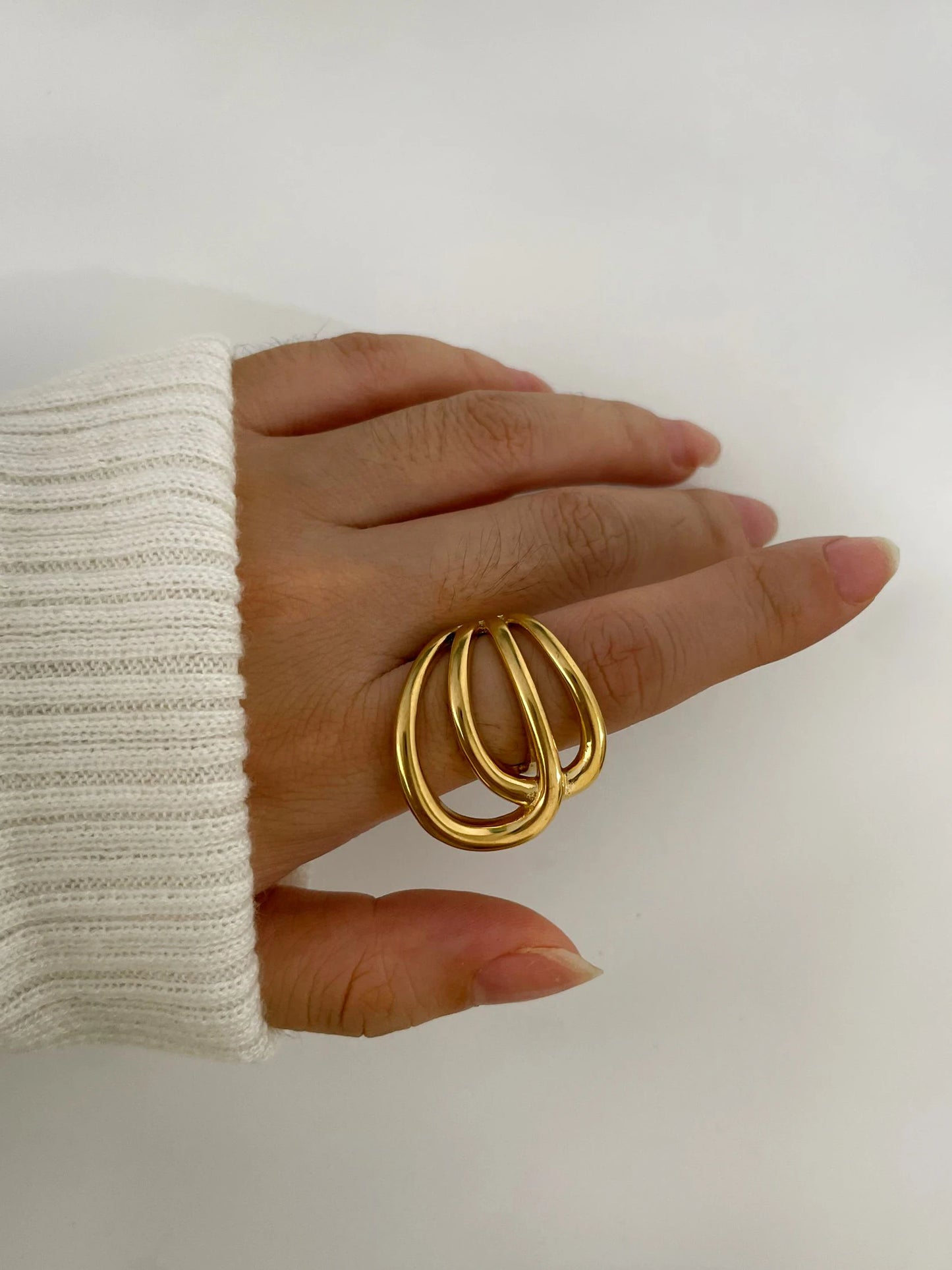Modern Sculptural Hollow Ring