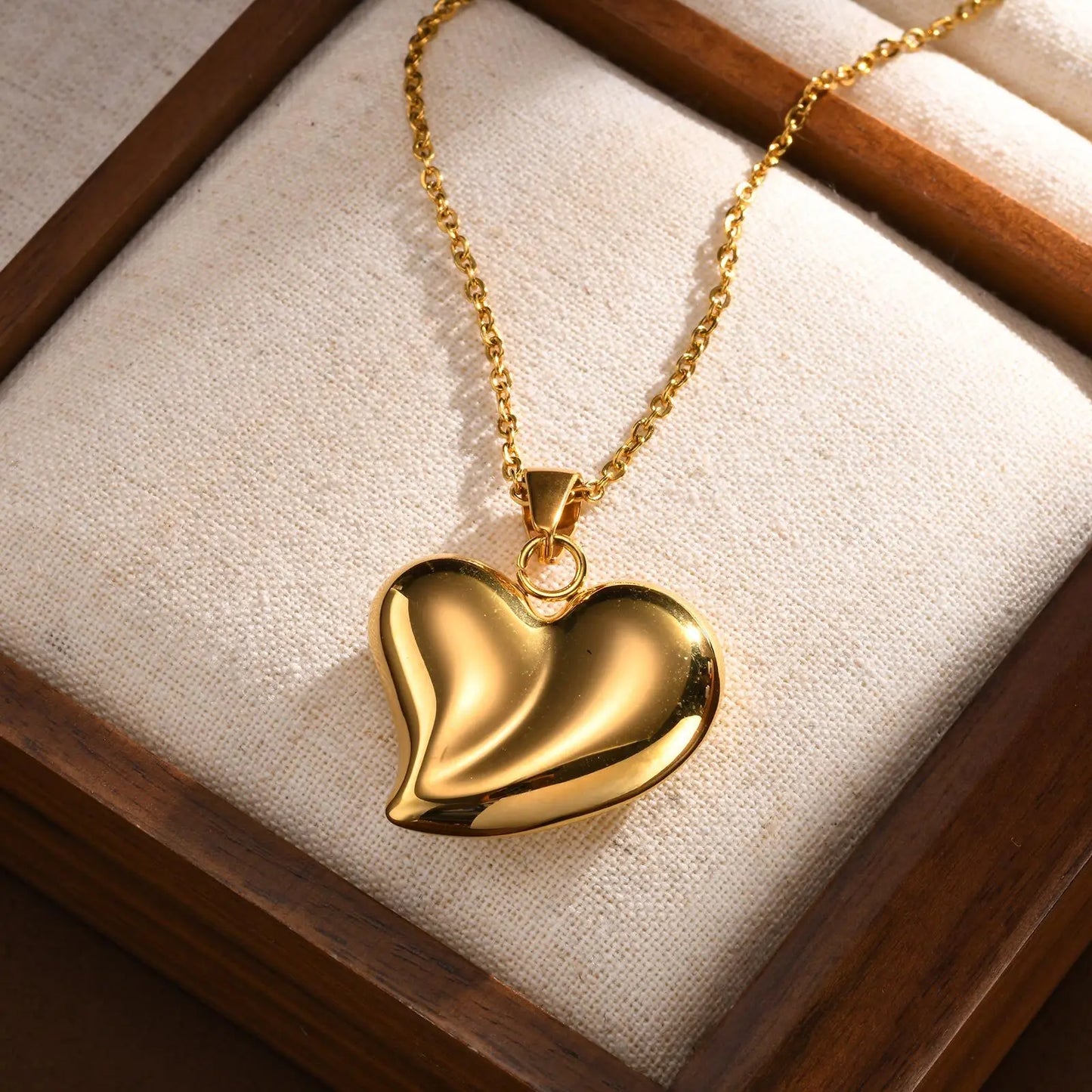 Puffy Heart Pendant Necklace