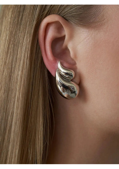 Double Layered Water Drop Stud Earrings