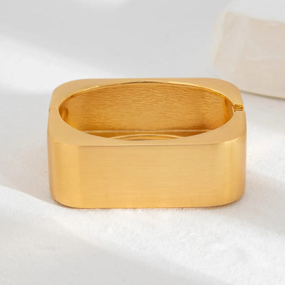 Bold Square Geometric Wide Cuff Bangle