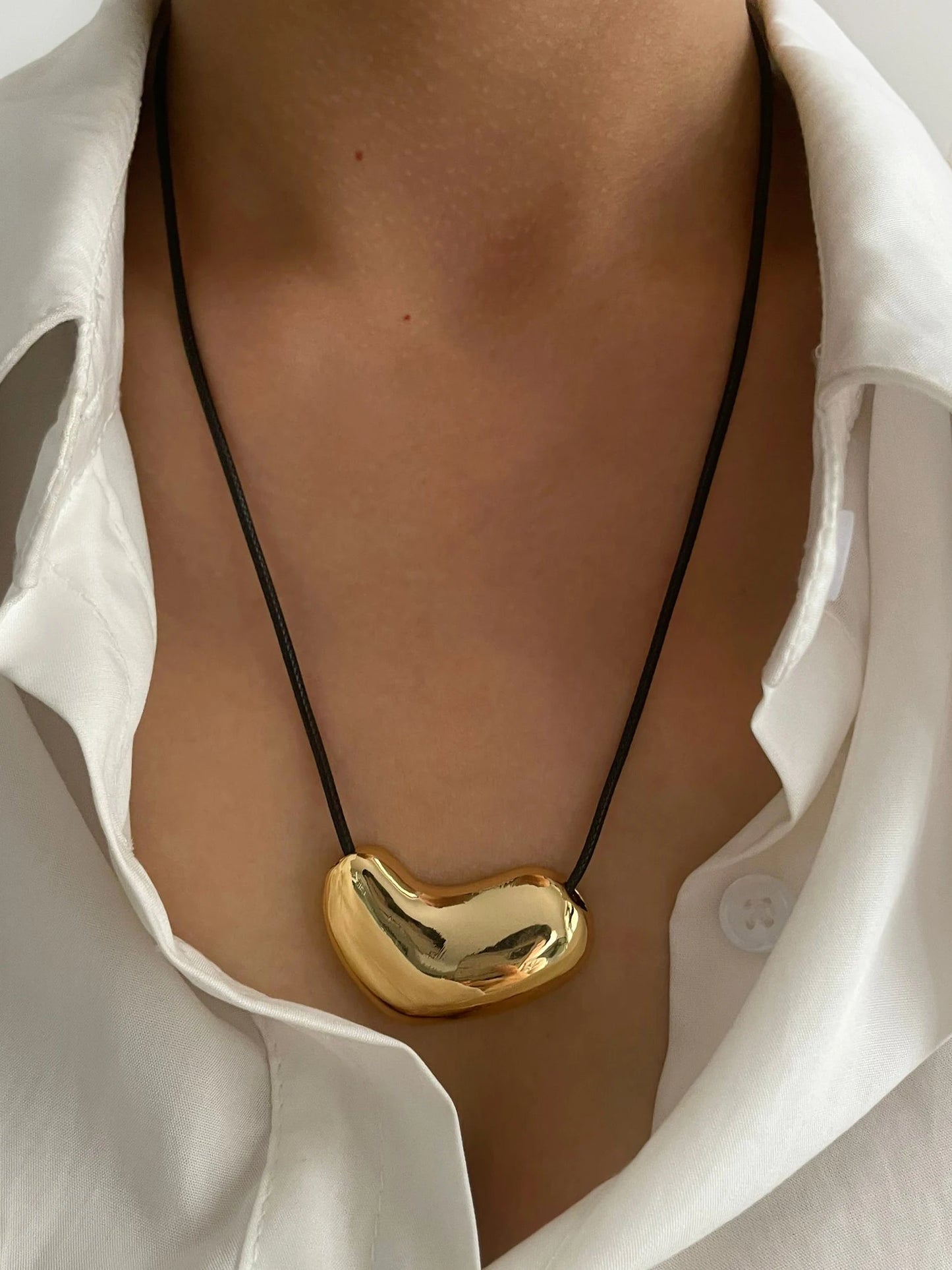 Bold Gothic Heart Pendant Necklace