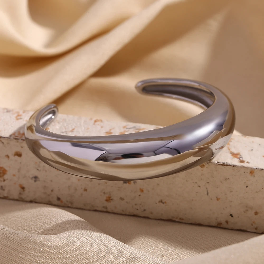 Minimalist Smooth Open Cuff Bracelet