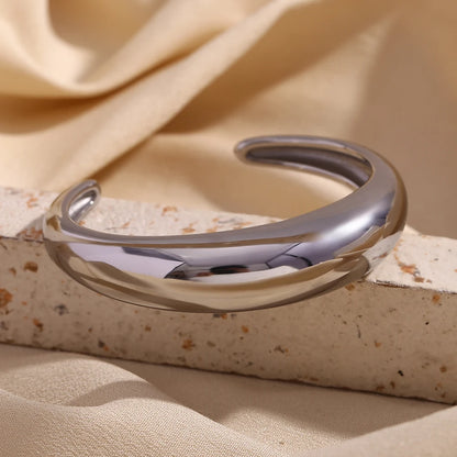 Minimalist Smooth Open Cuff Bracelet