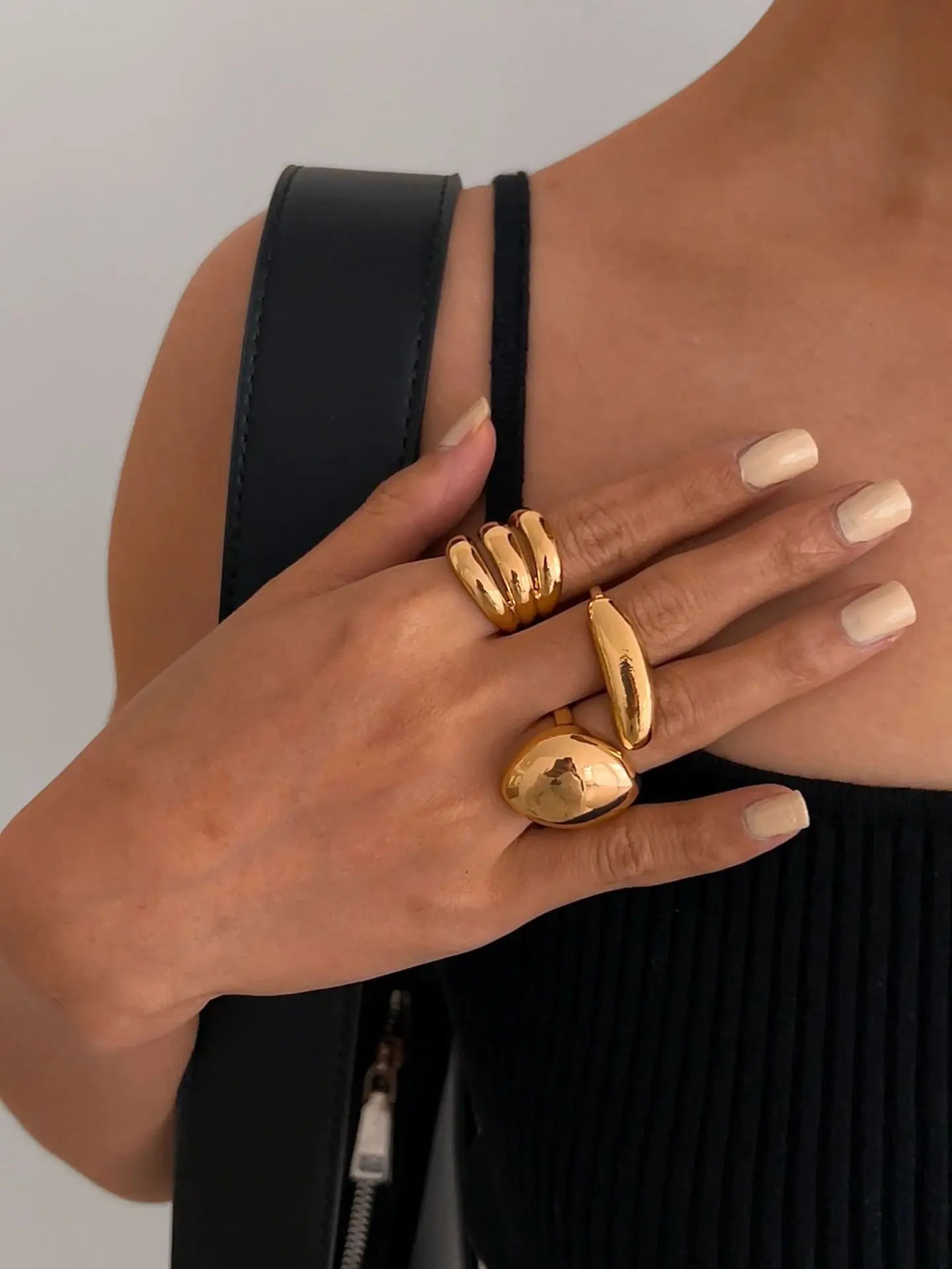 Gold & Silver Plated Geometric Ring Set