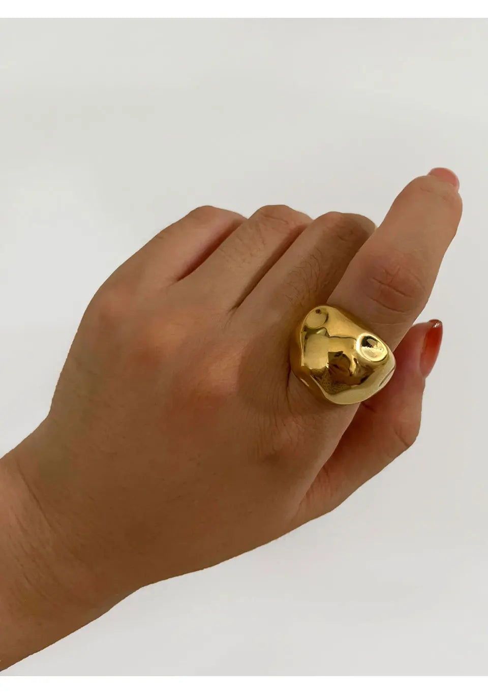Textured Geometric Dome Ring