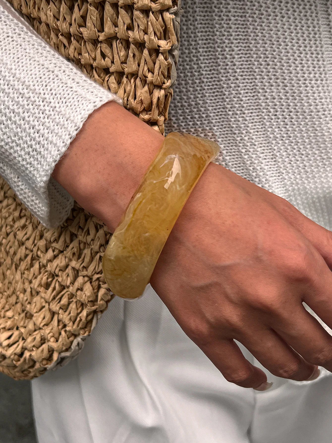 Bold Resin Acrylic Wide Bangle