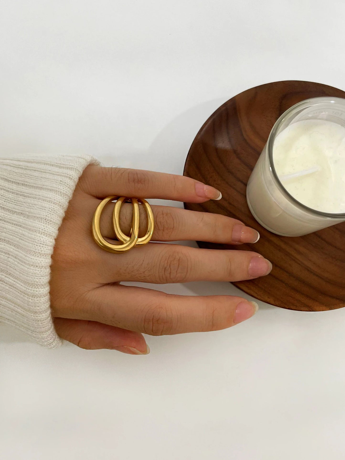 Modern Sculptural Hollow Ring