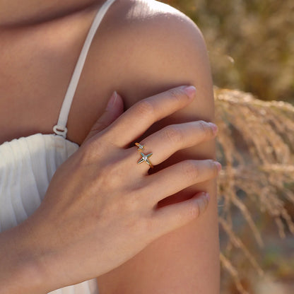 Four-Pointed Star Statement Ring